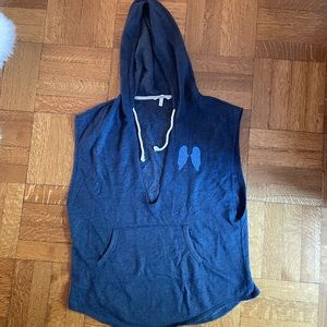 Victoria secret sleeveless low cut v neck hoodie